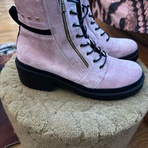 Cape Robbin Pink Lace Up Boots